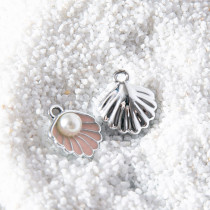 10pcs/lot  High-quality Alloy Pearl shell alloy oil dripping pendant DIY necklace pendant bracelet women accessories