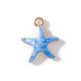 10pcs/lot High-quality Alloy Ocean Star Mini Colorful Starfish Alloy Oil Dropping Pendant DIY Pendant Bracelet Accessories