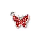 10pcs/lot  High-quality Alloy Colorful diamond butterfly bracelet, clavicle chain, ankle chain, female jewelry pendant, alloy electroplating accessories