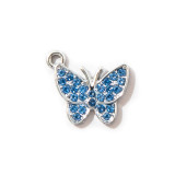 10pcs/lot  High-quality Alloy Colorful diamond butterfly bracelet, clavicle chain, ankle chain, female jewelry pendant, alloy electroplating accessories