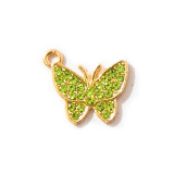 10pcs/lot  High-quality Alloy Colorful diamond butterfly bracelet, clavicle chain, ankle chain, female jewelry pendant, alloy electroplating accessories