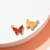 10pcs/lot  High-quality Alloy Colorful diamond butterfly bracelet, clavicle chain, ankle chain, female jewelry pendant, alloy electroplating accessories