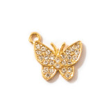 10pcs/lot  High-quality Alloy Colorful diamond butterfly bracelet, clavicle chain, ankle chain, female jewelry pendant, alloy electroplating accessories