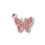 10pcs/lot  High-quality Alloy Colorful diamond butterfly bracelet, clavicle chain, ankle chain, female jewelry pendant, alloy electroplating accessories