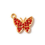 10pcs/lot  High-quality Alloy Colorful diamond butterfly bracelet, clavicle chain, ankle chain, female jewelry pendant, alloy electroplating accessories