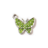 10pcs/lot  High-quality Alloy Colorful diamond butterfly bracelet, clavicle chain, ankle chain, female jewelry pendant, alloy electroplating accessories