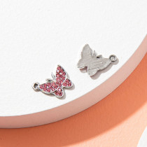 10pcs/lot  High-quality Alloy Colorful diamond butterfly bracelet, clavicle chain, ankle chain, female jewelry pendant, alloy electroplating accessories