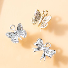 10pcs/lot  High-quality Alloy Simple bow bow pendant pendant bracelet diy pendant alloy electroplating accessories accessories