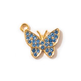 10pcs/lot  High-quality Alloy Colorful diamond butterfly bracelet, clavicle chain, ankle chain, female jewelry pendant, alloy electroplating accessories