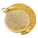 100pcs/lot Alloy Inner diameter 20MM 25MM 30MM alloy jewelry gold accessories diy time gem moon hollow 360 degree rotation double-sided alloy bottom bracket