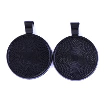 100pcs/lot Alloy  High quality 25mm diameter round necklace pendant base alloy time precious stone base alloy jewelry accessories diy