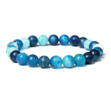 6mm natural stone beads bracelet elastic string agate, natural turquoise, lapis lazuli, tiger's eye stone