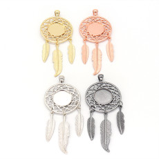 50pcs/lot Alloy Diy jewelry accessories, inner diameter 14MM alloy bottom bracket set, time gem bottom dream catcher