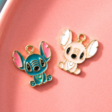 10pcs/lot  High-quality Alloy Stitch cartoon cute pendant bracelet key chain diy pendant alloy oil dripping accessories