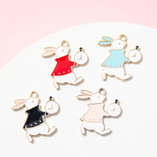 10pcs/lot  High-quality Alloy DIY oil dripping electroplating accessories pocket watch rabbit cartoon jewelry pendant pendant bracelet small pendant