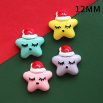 12MM Christmas five-pointed star resin Snaps Buttons