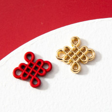 10pcs/lot  High-quality Alloy Spring Festival Chinese knot festival pendant pendant bracelet diy pendant alloy painting electroplating accessories