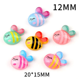 12MM Pearlescent Pink Little Bee resin ornaments Snaps Buttons