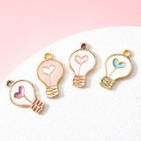 10pcs/lot  High-quality Alloy Love bulb cartoon pendant earring bracelet female diy pendant alloy electroplating oil dripping accessories