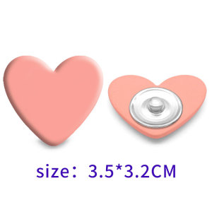 Frosted color resin heart resin suitable for 20MM Snaps Buttons