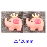 Cartoon Elephant resin suitable for 18MM Snaps Buttons