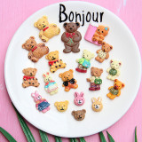 Cartoon Bear Rabbit resin suitable for 18MM Snaps Buttons