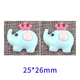 Cartoon Elephant resin suitable for 18MM Snaps Buttons