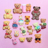 Cartoon Bear Rabbit resin suitable for 18MM Snaps Buttons