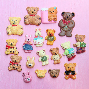 Cartoon Bear Rabbit resin suitable for 18MM Snaps Buttons