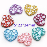Shining Pink Love resin suitable for 18MM Snaps Buttons