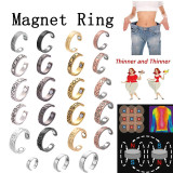Stainless steel creative ring magnetic health care ring rose gold magnet open ring gold silver