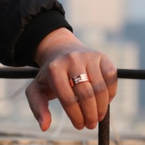 Stainless steel creative ring magnetic health care ring rose gold magnet open ring gold silver