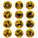 20MM Birthstone 12 constellations glass snap bottom