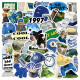 50pcs Blue style cow telephone graffiti stickers decorative suitcase notebook waterproof detachable stickers