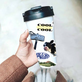 50pcs Blue style cow telephone graffiti stickers decorative suitcase notebook waterproof detachable stickers