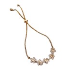 Flower Star Diamond Alloy Adjustable Length Bracelet