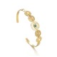 Stainless steel 14k gold flower hollow round plate splicing opening adjustable bracelet