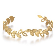 Stainless Steel Irregular Hollow Branch Leaf Opening Adjustable Bracelet