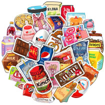 50pcs snacks graffiti stickers decorative suitcase notebook waterproof detachable stickers