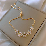 Flower Star Diamond Alloy Adjustable Length Bracelet