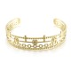 Stainless steel 4-layer dot flower panel C-shaped opening adjustable bracelet