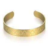 Stainless steel five pointed star embellished opening adjustable bracelet
