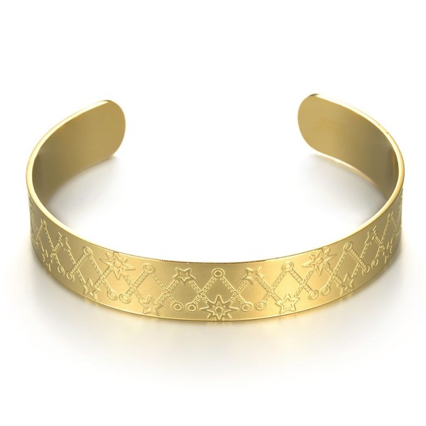 Stainless steel five pointed star embellished opening adjustable bracelet