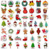 50pcs Christmas graffiti stickers decorative suitcase notebook waterproof detachable stickers