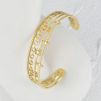 Stainless steel 4-layer dot flower panel C-shaped opening adjustable bracelet