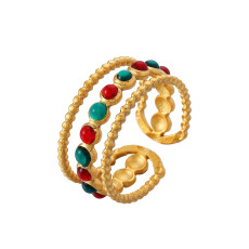 Stainless steel open hollow dot oil dripping color ring