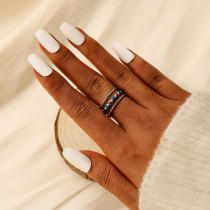 Stainless steel open hollow dot oil dripping color ring