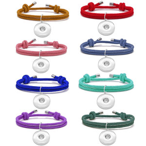 Concentric knot Milanese rope bracelet personality color  18&20MM  Snaps button jewelry wholesale