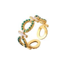 Stainless steel geometric line splicing fashionable opening adjustable O-ring