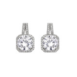 Eight Heart Eight Arrow Zircon Earrings Geometric Square Earrings